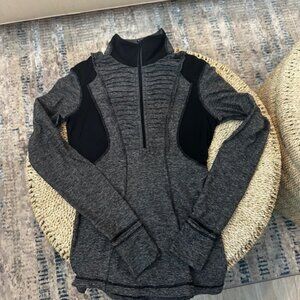 Lululemon Run Your Heart Out Women's Black/Gray 1/4 Zip Pullover Jacket, Size 4